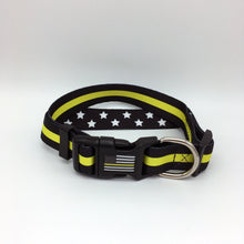 Load image into Gallery viewer, Classic Thin Gold Line First Responder and Military Themed Dog Cat Pet Collars
