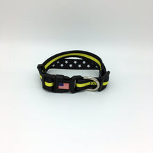 Load image into Gallery viewer, Classic Thin Gold Line First Responder and Military Themed Dog Cat Pet Collars
