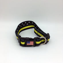 Load image into Gallery viewer, Classic Thin Gold Line First Responder and Military Themed Dog Cat Pet Collars
