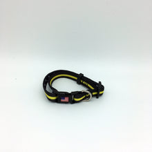 Load image into Gallery viewer, Classic Thin Gold Line First Responder and Military Themed Dog Cat Pet Collars
