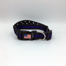 Load image into Gallery viewer, Classic Thin Blue Line Police Officer Sheriff CBP First Responder and Military Themed Dog Cat Pet Collars
