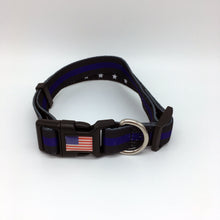 Load image into Gallery viewer, Classic Thin Blue Line Police Officer Sheriff CBP First Responder and Military Themed Dog Cat Pet Collars
