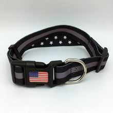 Load image into Gallery viewer, Classic Thin Gray Silver Line Correctional Officer Corrections First Responder and Military Themed Dog Cat Pet Collars
