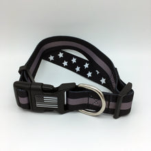 Load image into Gallery viewer, Classic Thin Gray Silver Line Correctional Officer Corrections First Responder and Military Themed Dog Cat Pet Collars
