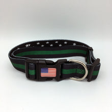 Load image into Gallery viewer, Classic Thin Green Line Border Patrol Sheriff CBP Army Marines First Responder and Military Themed Dog Cat Pet Collars
