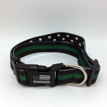 Load image into Gallery viewer, Classic Thin Green Line Border Patrol Sheriff CBP Army Marines First Responder and Military Themed Dog Cat Pet Collars
