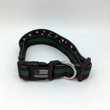 Load image into Gallery viewer, Classic Thin Green Line Border Patrol Sheriff CBP Army Marines First Responder and Military Themed Dog Cat Pet Collars
