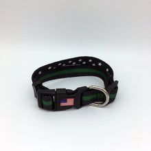 Load image into Gallery viewer, Classic Thin Green Line Border Patrol Sheriff CBP Army Marines First Responder and Military Themed Dog Cat Pet Collars
