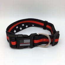 Load image into Gallery viewer, Classic Thin Red Line Fireman EMT Paramedic First Responder and Military Themed Dog Cat Pet Collars
