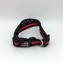 Load image into Gallery viewer, Classic Thin Red Line Fireman EMT Paramedic First Responder and Military Themed Dog Cat Pet Collars
