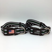 Load image into Gallery viewer, Thin Green Line Border Patrol Sheriff CBP Army Marines First Responder and Military Themed Dog Cat Pet Collars
