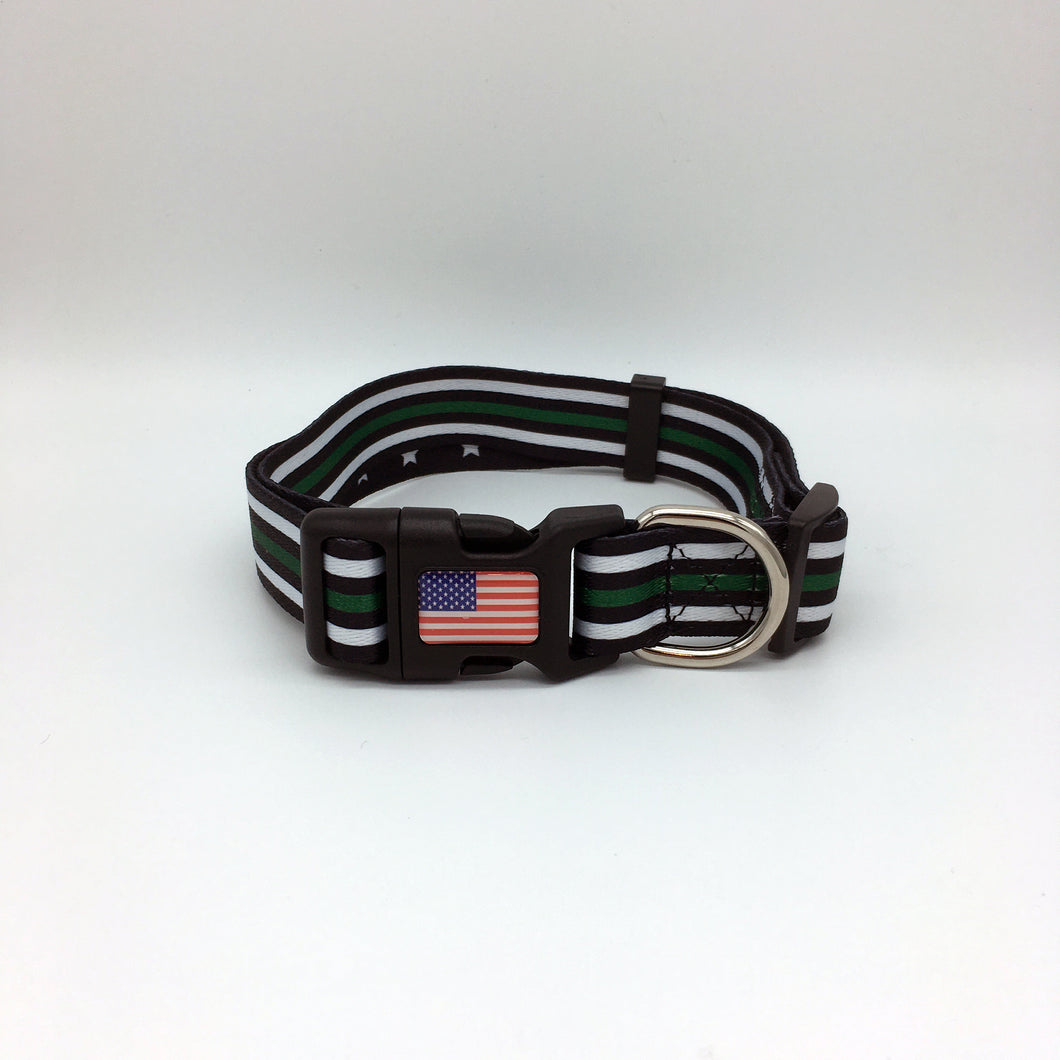 Thin Green Line Border Patrol Sheriff CBP Army Marines First Responder and Military Themed Dog Cat Pet Collars