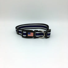 Load image into Gallery viewer, Thin Blue Line Police Officer Sheriff CBP First Responder and Military Themed Dog Cat Pet Collars
