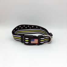 Load image into Gallery viewer, Thin Gold Line First Responder and Military Themed Dog Cat Pet Collars
