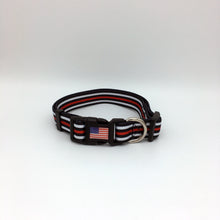 Load image into Gallery viewer, Thin Red Line Fireman EMT Paramedic First Responder and Military Themed Dog Cat Pet Collars
