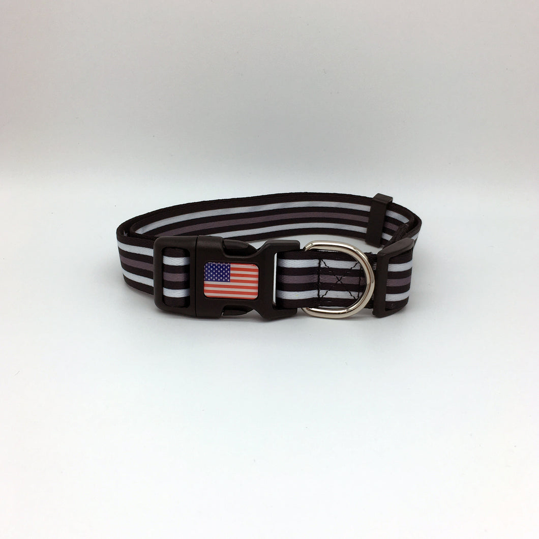 Thin Gray Silver Line Correctional Officer Corrections First Responder and Military Themed Dog Cat Pet Collars